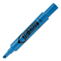 Hi-liter Desk-style Highlighters, Chisel Tip, Fluorescent Blue, Dozen