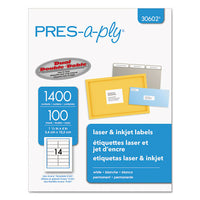 Labels, Laser Printers, 1.33 X 4, White, 14-sheet, 100 Sheets-box
