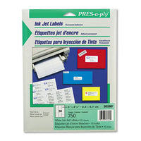 Labels, Laser Printers, 1 X 2.63, White, 30-sheet, 250 Sheets-box