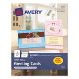 Half-fold Greeting Cards, Inkjet, 5 1-2 X 8.5, Matte White, 20-box W-envelopes