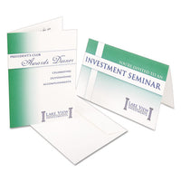 Textured Half-fold Greeting Cards, Inkjet, 5 1-2 X 8.5, Wht, 30-bx W-envelopes