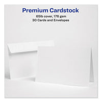 Textured Half-fold Greeting Cards, Inkjet, 5 1-2 X 8.5, Wht, 30-bx W-envelopes