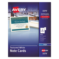 Textured Note Cards, Inkjet, 4 1-4 X 5 1-2, Uncoated White, 50-bx W-envelopes