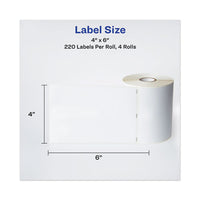 Multipurpose Thermal Labels, 2.13 X 4, White, 140-roll