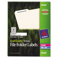 Ecofriendly Permanent File Folder Labels, 0.66 X 3.44, White, 30-sheet, 50 Sheets-pack