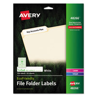 Ecofriendly Permanent File Folder Labels, 0.66 X 3.44, White, 30-sheet, 50 Sheets-pack