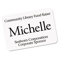 Ecofriendly Adhesive Name Badge Labels, 3.38 X 2.33, White, 400-box