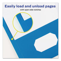 Two-pocket Folder, Prong Fastener, Letter, 1-2" Capacity, Light Blue, 25-box