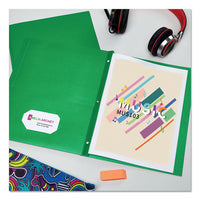 Two-pocket Folder, Prong Fastener, Letter, 1-2" Capacity, Green, 25-box