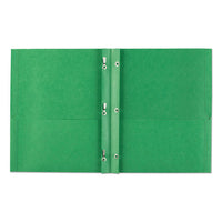 Two-pocket Folder, Prong Fastener, Letter, 1-2" Capacity, Green, 25-box