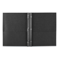 Two-pocket Folder, Prong Fastener, Letter, 1-2" Capacity, Black, 25-box
