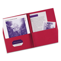 Two-pocket Folder, Prong Fastener, Letter, 1-2" Capacity, Red, 25-box