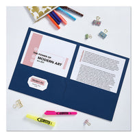 Two-pocket Folder, 40-sheet Capacity, Dark Blue, 25-box