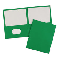 Two-pocket Folder, 40-sheet Capacity, Green, 25-box
