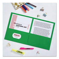 Two-pocket Folder, 40-sheet Capacity, Green, 25-box