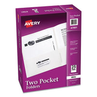 Two-pocket Folder, 40-sheet Capacity, White, 25-box