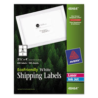 Ecofriendly Mailing Labels, Inkjet-laser Printers, 3.33 X 4, White, 6-sheet, 100 Sheets-pack