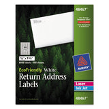 Ecofriendly Mailing Labels, Inkjet-laser Printers, 0.5 X 1.75, White, 80-sheet, 100 Sheets-pack