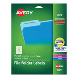 Clear Permanent File Folder Labels With Sure Feed Technology, 0.66 X 3.44, Clear, 30-sheet, 15 Sheets-pack