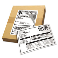 Shipping Labels With Paper Receipt And Trueblock Technology, Inkjet-laser Printers, 5.06 X 7.63, White, 50-pack