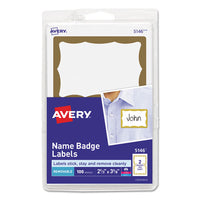 Printable Adhesive Name Badges, 3.38 X 2.33, White, 100-pack