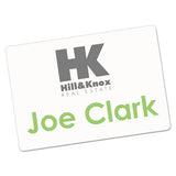 Printable Adhesive Name Badges, 3.38 X 2.33, White, 100-pack