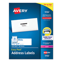 Easy Peel White Address Labels W- Sure Feed Technology, Laser Printers, 1.33 X 4, White, 14-sheet, 100 Sheets-box