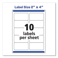 Shipping Labels W- Trueblock Technology, Laser Printers, 2 X 4, White, 10-sheet, 100 Sheets-box