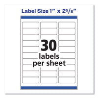 Easy Peel White Address Labels W- Sure Feed Technology, Laser Printers, 1 X 2.63, White, 30-sheet, 25 Sheets-pack