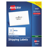 Copier Mailing Labels, Copiers, 2 X 4.25, White, 10-sheet, 100 Sheets-box