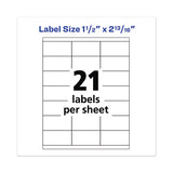 Copier Mailing Labels, Copiers, 1.5 X 2.81, White, 21-sheet, 100 Sheets-box