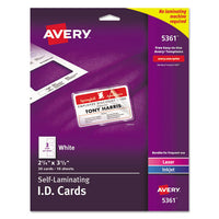Laminated Laser-inkjet Id Cards, 2 1-4 X 3 1-2, White, 30-box