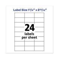 Copier Mailing Labels, Copiers, 1.38 X 2.81, White, 24-sheet, 100 Sheets-box