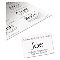 Flexible Adhesive Name Badge Labels, 3.38 X 2.33, White, 400-box