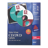Laser Cd Labels, Matte White, 40-pack