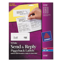 Send And Reply Piggyback Labels, Inkjet-laser Printers, 1.63 X 4, White, 12-sheet, 20 Sheets-pack