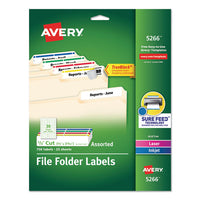 Permanent Trueblock File Folder Labels With Sure Feed Technology, 0.66 X 3.44, White, 30-sheet, 50 Sheets-box