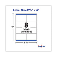 Shipping Labels With Trueblock Technology, Laser Printers,  2.5 X 4, White, 8-sheet, 100 Sheets-pack