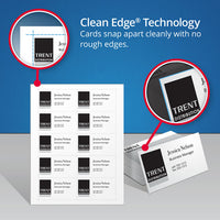 Clean Edge Business Cards, Laser, 2 X 3 1-2, White, 1000-box