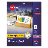 Clean Edge Business Cards, Laser, 2 X 3 1-2, Ivory, 200-pack