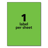 High-visibility Permanent Laser Id Labels, 8 1-2 X 11, Neon Green, 100-box