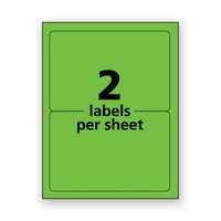 High-visibility Permanent Laser Id Labels, 5 1-2 X 8.5, Neon Green, 200-box