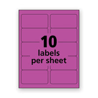 High-visibility Permanent Laser Id Labels, 2 X 4, Neon Magenta, 1000-box