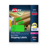 High-visibility Permanent Laser Id Labels, 2 X 4, Neon Green, 1000-box