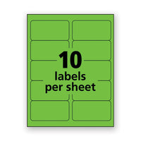 High-visibility Permanent Laser Id Labels, 2 X 4, Neon Green, 1000-box