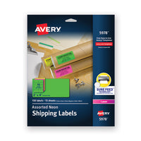 High-visibility Permanent Laser Id Labels, 2 X 4, Asst. Neon, 150-pack