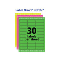 High-visibility Permanent Laser Id Labels, 1 X 2 5-8, Asst. Neon, 450-pack