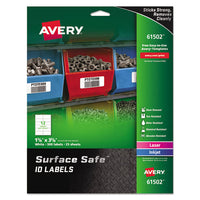 Surface Safe Id Labels, Inkjet-laser Printers, 0.88 X 2.63, White, 33-sheet, 25 Sheets-pack