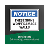 Surface Safe Removable Label Safety Signs, Inkjet-laser Printers, 8 X 8, White, 15-pack