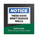 Surface Safe Removable Label Safety Signs, Inkjet-laser Printers, 7 X 10, White, 15-pack